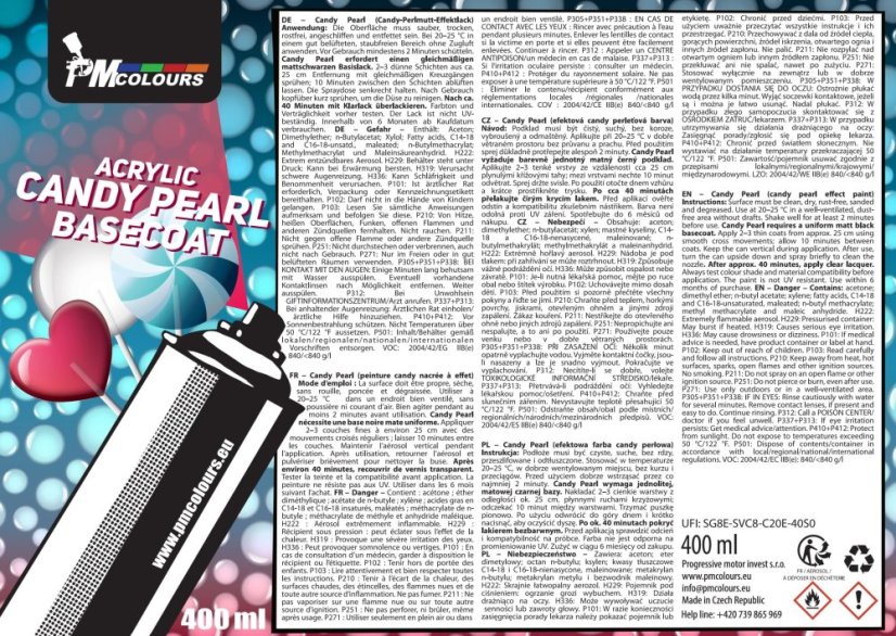 Candy Pearl label – 400 ml spray