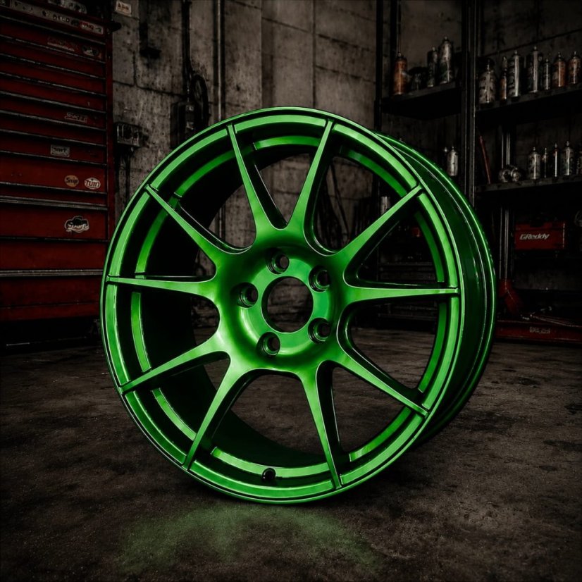 Hliníkové koleso lakované farbou Candy Pearl Lime Green