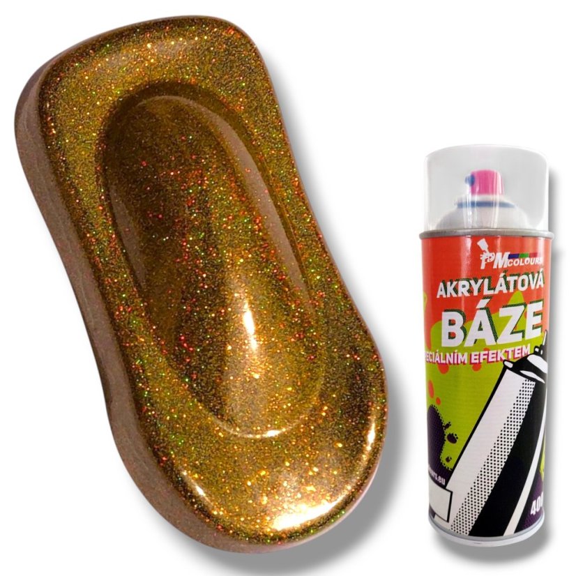 Zlaté Holografické Třpytky 400 ml sprej, PMcolours
