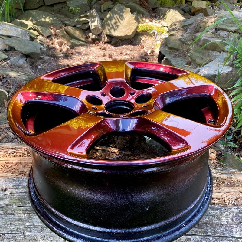 Chamäleon/Flip-Flop Effektlack LAVA (schwarz–rot–gelb), 100 ml, PMcolours