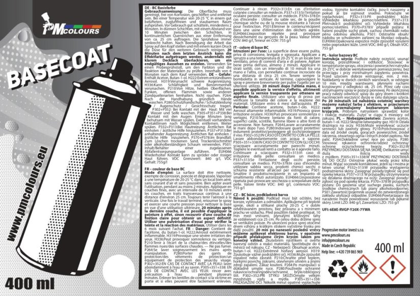 Weiße BC-Basis (1K) – 400 ml Spray, Untergrund für Ghost-Perl-Effektlacke, PMcolours